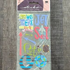💞 New Jet Set Travel Arrows Scrapbook Craft Sticker Pack